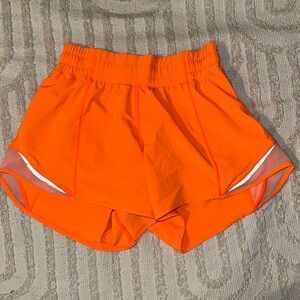 Orange Lululemon Hotty Hot Shorts